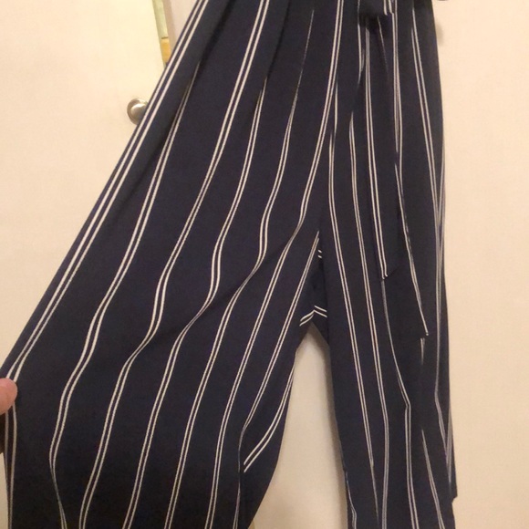 Sleeveless jumpsuit. Navy with white stripes NWOT - Picture 2 of 4